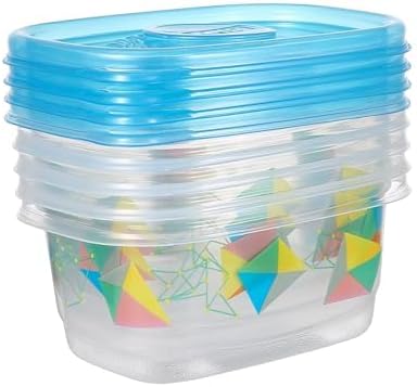 Glad GladWare Design Series Food Storage Containers with Lids, Medium Rectangle BPA Free Plastic for Meal Prep and Lunches, Tight Seal, Microwave and Dishwasher Safe, 24 Oz, 4 Count - 6 Pack