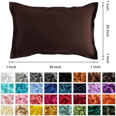 NTBAY King Pillow Shams, Set of 2, Microfiber, Dark Brown - Image 4