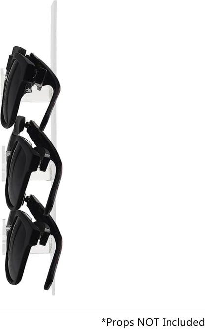 Marketing Holders Eyeglasses Holder Clear Acrylic Sunglasses Wall Mount Glasses Organizing Rack with Hanging Hardware 3 Tier Display Multi Pair Eyewear Reading Bifocals Frames Shades