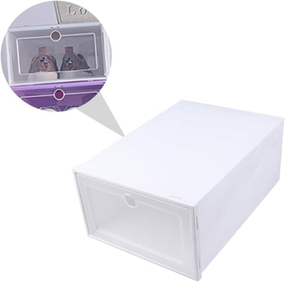 Gatuida 6pcs Transparent Stackable Shoes Box Organizer Drawer Design Shoe Storage Container for Easy Access and Dust
