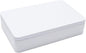 White Metal Tin Box with Lid, 8.5 x 5.3 x 1.9 Inch Rectangular Empty Tin Box for Home Storage