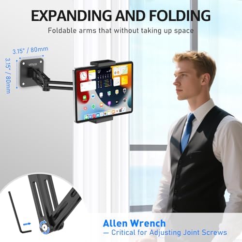 Urmust Ipad Wall Mount Stand Tablet Wall Mount Holder, 4.7-13" - Image 5