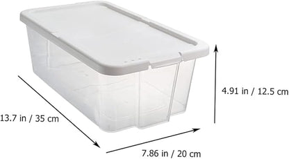 2pcs Stackable Plastic Shoes Storage Boxes with Lids, Shoe Organizer Cases for Household Closet and Kitchen Storage
