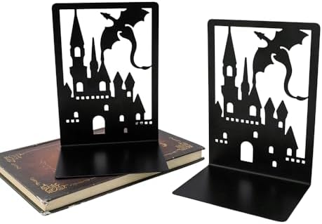 Dragon Book Ends, Heavy Duty Metal Bookends for Shelves - Image 5