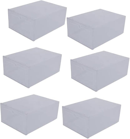 Holibanna 6pcs Transparent Plastic Shoe Organizer Box Clamshell -friendly Pp Material Stackable Storage for Sneakers Simple Design Scratch Resistant