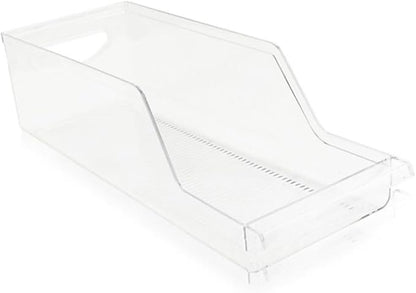 COLLBATH Beverage Can Dispenser Clear Storage Box for Refrigerator and Pantry Organization Stackable Holder for Drinks Safe Food-grade Material Easy Access