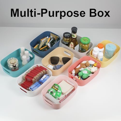 ZEXALOR 8 Pack Small Drawer Organizer Bins, Plastic Storage Bins Storage Containers for Kitchen Pantry Bathroom Cabinet Organization and Storage Bin Organizing Boxes - Image 4