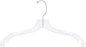 SSWBasics 17 inch Clear Plastic Dress Hangers (Case of 20) - Features a Chrome Swivel Hook and Notched Shoulders - Perfect for Lightweight Fabrics and Can Be Used for Retail Stores
