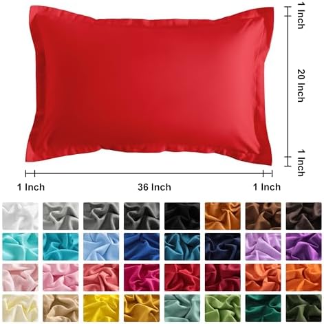 NTBAY King Pillow Shams, Set of 2, Microfiber, Red - Image 4