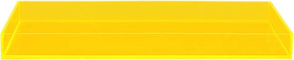 ROYALITA Acrylic Tray Bathroom Tray for Countertop, Guest Towel Holder Tray for Napkin Perfume Jewelry Makeup, Vanity Trays for Soap Dispenser, Aromatherapy, Cup & Candle, Yellow