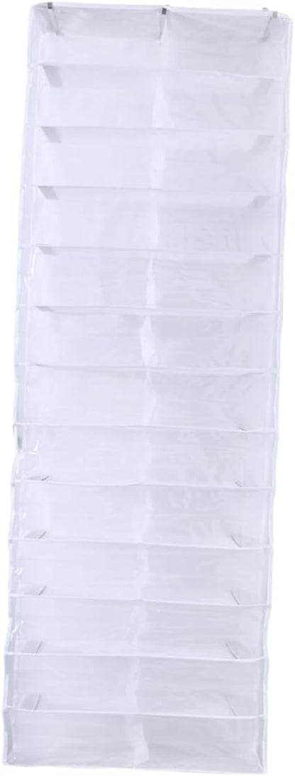 over the Door Shoe Organizer with 26 Large Pockets Hanging Storage Rack for Shoes Slippers Belts Scarves Closet Space Saver 21.65X6.29X1.96 Inch