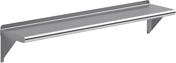 AmGood 10 in. x 48 in. Stainless Steel Wall Shelf | NSF | Metal Shelving | Garage, Laundry, Storage, Utility Room | Restaurant, Commercial Kitchen