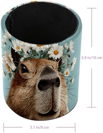 Vcedizo Pen Holder for Desk, Capybara Daisiy Makeup Brush Holder Pencil Cup - Image 3