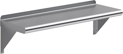 AmGood 10 in. x 30 in. Stainless Steel Wall Shelf | NSF | Metal Shelving | Garage, Laundry, Storage, Utility Room | Restaurant, Commercial Kitchen