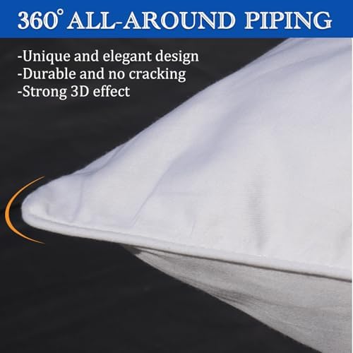 Body Pillow Cover, Precoco 100% Cotton Body Pillow Pillowcase-Premium White Pillow Case with Double Zipper Fitted, Breathable & Ultra Soft/600 Thread Count Covers for Easy Care, 20x54, 1 Pack - Image 5