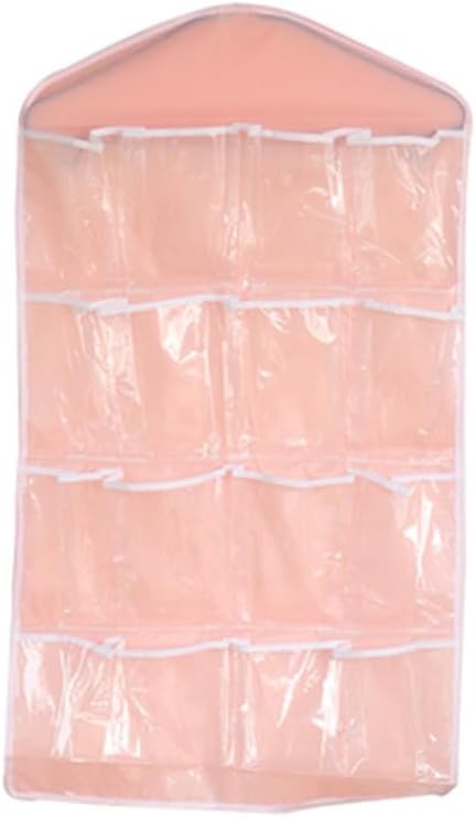 Transparent and Visible 16 Pockets Over Door Hanging Bag Shoe Rack Hanger Storage Organizer Random Color