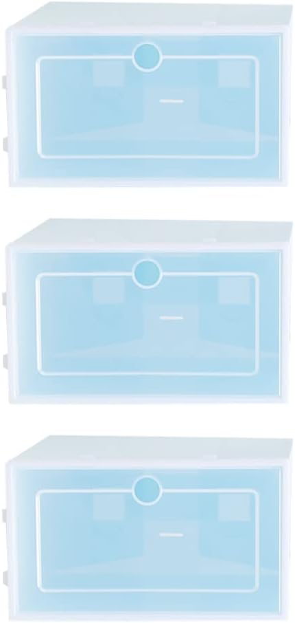 6pcs Shoe Organizer for Closet Stackable Shoes Storage Boxes Thicken Plastic Container Storage Bin Cubby