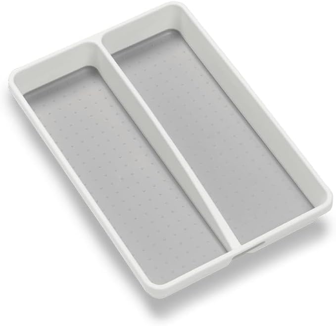 madesmart Premium Small Utensil Tray, Deep Storage for Ladles, Whisks & Serving Tools, Non Slip Lining, for Drawers & Home Organization, White