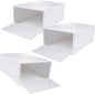 Levemolo 3pcs Thickened Plastic Shoe Box Stackable Storage Organizer for High Heels Sneakers Boots