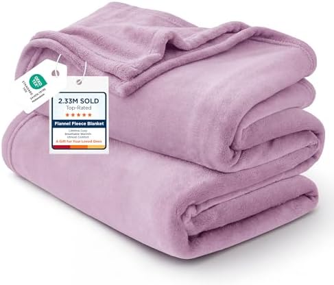 Bedsure GentleSoft Fleece Throw XL Blanket Light Purple - 300GSM Soft Lightweight Plush Cozy Blankets for Bed, Sofa, Couch, Travel, Camping, 50x70 inches by BEDSURE