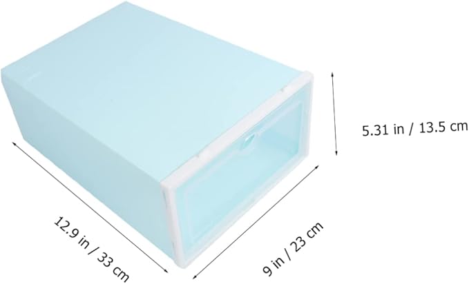 Alipis 6pcs Thicken Stackable Shoe Storage Box White Frame for Men Plastic Container for Organizing Sneakers and Footwear for Closets and Entryways