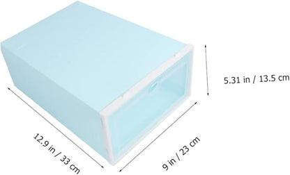 Alipis 6pcs Thicken Stackable Shoe Storage Box White Frame for Men Plastic Container for Organizing Sneakers and Footwear for Closets and Entryways