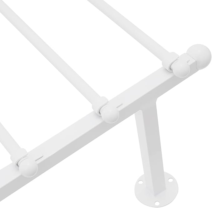 Wall Mounted Display Rack, 12 Layer Wall Wrapping Paper Ribbon Organizer, Scarves Tie & Scarf Rack Belts Towel Holder for Home, Retail Stores, Flower Shop (White)