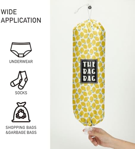 Lemon Plastic Bag Holder and Organizer - Summer Gifts for Grocery Storage, Home Farmhouse Closet Kitchen Decor, Gifts for Women Men - Image 2