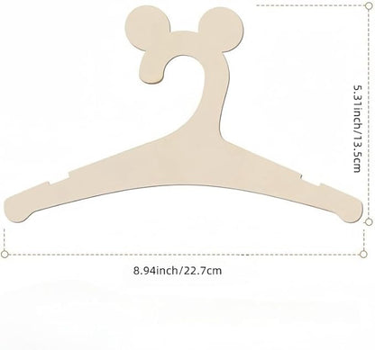 20 Pack Wooden Kids Hangers 9Inch Childrens Clothes Hangers Cute Non Slip Wood Baby Toddler Hangers DIY Wooden Baby Hangers for Closet, for Baby Toddler Kids Clothes & Pants (Mouse Ear)