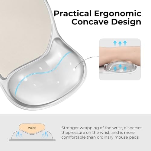 EooCoo Ergonomic Waterproof Mouse Pad with Gel Wrist Rest Support - Image 2