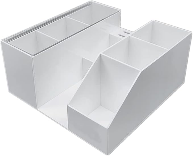 Eyelash Beauty Organizer, Acrylic Eyelash Grafting Tool Storage Beauty Tool W/Tweezers Holder Display Boxes for Home Eyelash Salon (White)