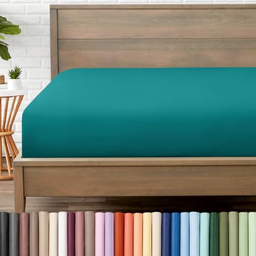 Bare Home Queen Fitted Sheet - 1800 Ultra-Soft (Queen, Emerald) by BareHome