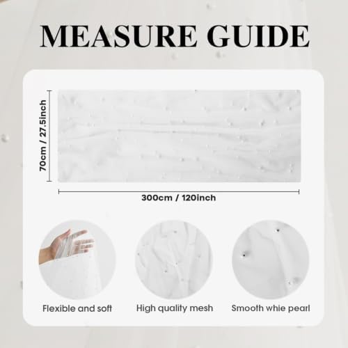 Artoid Mode 3-Pack Pearl White Gauze Table Runner 10FT Home Decor - Image 6