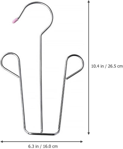 2pcs Stainless Steel Shoes Drying Rack with Anti-slip Windproof Hanging Hooks, Thickened Shoe Organizer for Balcony and Closet Storage