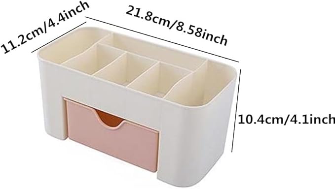 Jilukibo Large Capacity Makeup Organizer for Bathroom Bedroom, Cosmetic Storage Box with Drawers, Desktop Makeup Container for Jewelry Lipstick Skin Care (Pink)