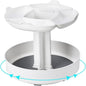 2-Tier Lazy Susan Turntable Snack Organizer, Flower Shape Spin Storage Container for Home Office Breakroom