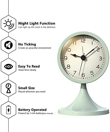 AYRELY® 3" Analog Alarm Clock, Retro Small Clock, Desk Clock for Bathroom - Image 2