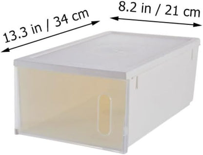 OSALADI Creative Shoes Storage Box with Plastic Large Capacity Shoe Organizer for Home Closet 2pcs with White Lid