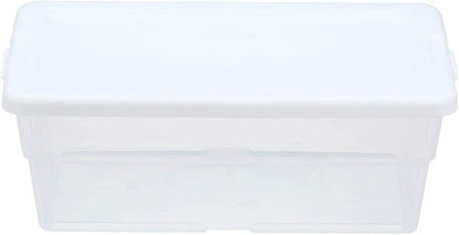 Sterilite 16428012 6 Quart/5.7 Liter Storage Box, White Lid with Clear Base (Pack of 6)
