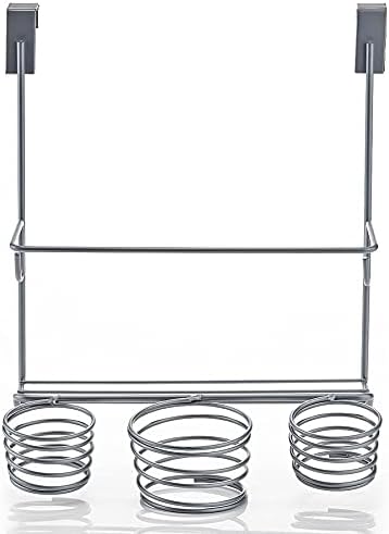 Home Intuition Hair Styling Station Organizer, Over The Cabinet Door (Silver)