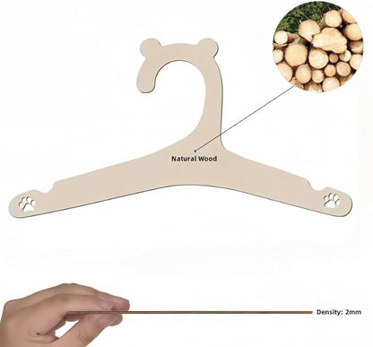 20 Pack Wooden Kids Hangers 9Inch Childrens Clothes Hangers Cute Non Slip Wood Baby Toddler Hangers DIY Wooden Baby Hangers for Closet, for Baby Toddler Kids Clothes & Pants (Bear Ear)