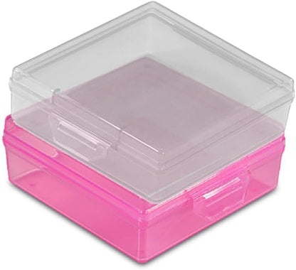 Bathroom Soap Dishes for Dr. Squatch Soap, Square Travel Soap Container with Lid, Portable Bar Soap Holder for Shower Soap Dish Box for Traveling Camping Outdoor Elimeta (Clear and Pink)