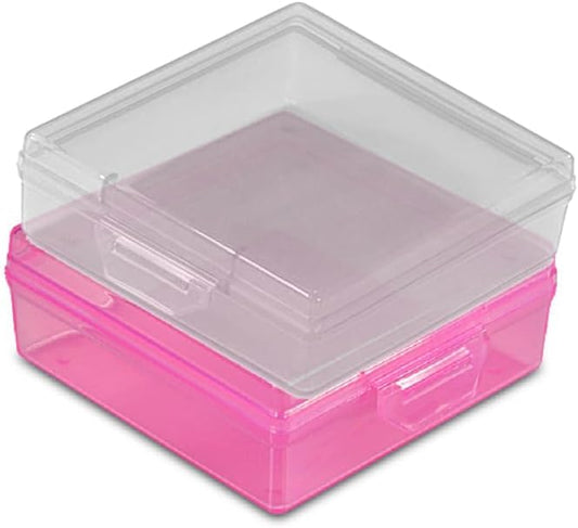 Bathroom Soap Dishes for Dr. Squatch Soap, Square Travel Soap Container with Lid, Portable Bar Soap Holder for Shower Soap Dish Box for Traveling Camping Outdoor Elimeta (Clear and Pink)