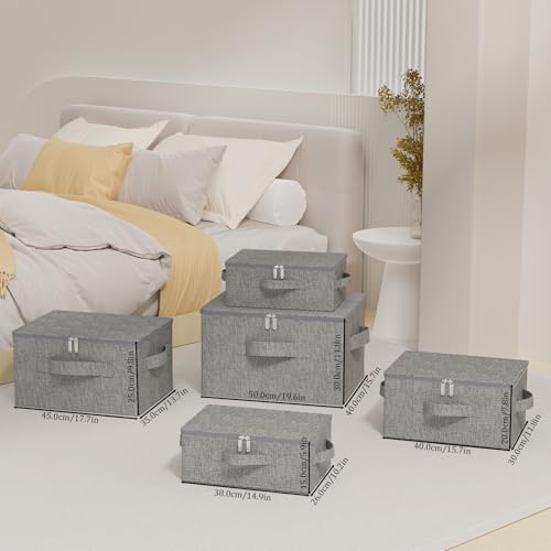 Underbed Storage Boxes with Zippers,14.9x10.2x5.9in,Grey,2 Pack - Image 5