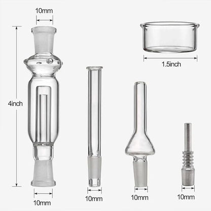 Glass Nectar Collector for Dabs, Honey Dispenser with Stand Honey Comb Shaped Pot, Syrup and Sugar Jar Pot, No Drip with High Capacity Pourer Dispenser