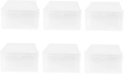 6pcs Shoe Storage Bin Stackable Shoe Box Thicken Plastic Container Large Organize Your