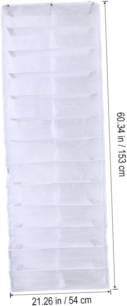 over the Door Shoe Organizer with 26 Large Pockets Hanging Storage Rack for Shoes Slippers Belts Scarves Closet Space Saver 21.65X6.29X1.96 Inch