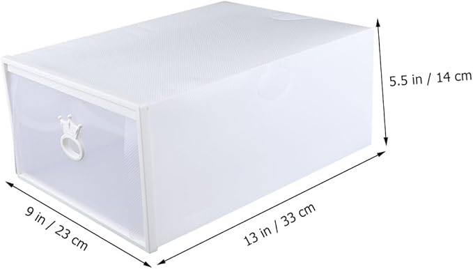 Zerodeko Thickened Transparent Drawer-style Shoe Storage Box Plastic Container for Basketball All Shoe Types Easy to Clean Space-saving Design Frame