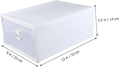 Zerodeko Thickened Transparent Drawer-style Shoe Storage Box Plastic Container for Basketball All Shoe Types Easy to Clean Space-saving Design Frame
