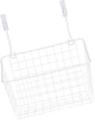 MAGICLULU White Over Door Cabinet Storage Basket Organizer Rust Resistant Hanging Rack with Ventilated Hollow Design Easy Install for Kitchen Bathroom Office Storage